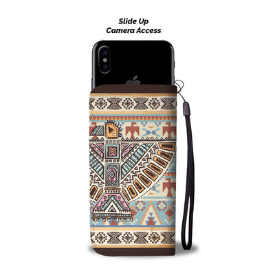 Native American Eagle Pattern Wallet Phone Case