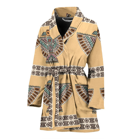 Native American Eagle Pattern Women Bath Robe