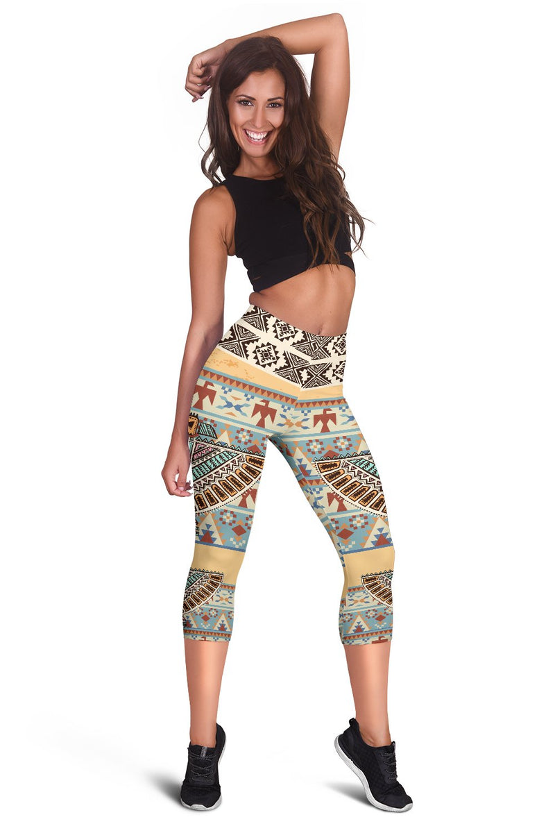 Native American Eagle Pattern Women Capris