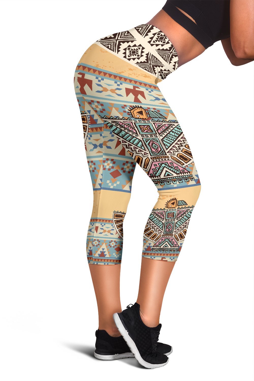 Native American Eagle Pattern Women Capris