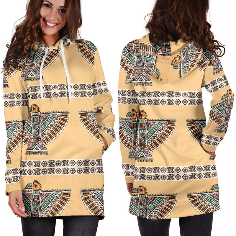 Native American Eagle Pattern Women Hoodie Dress