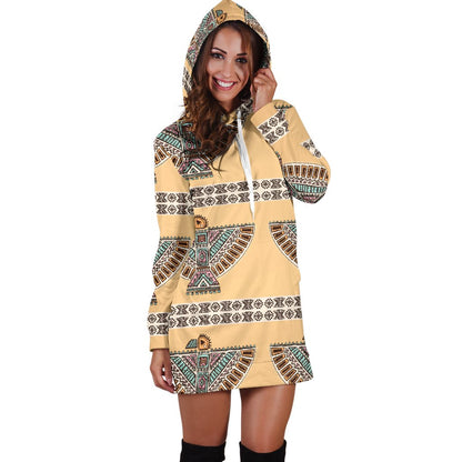 Native American Eagle Pattern Women Hoodie Dress