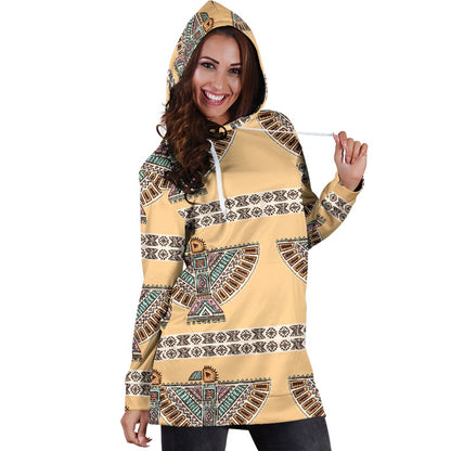 Native American Eagle Pattern Women Hoodie Dress