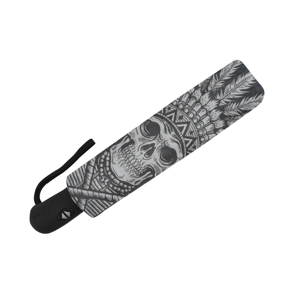 Native American Indian Skull Automatic Foldable Umbrella