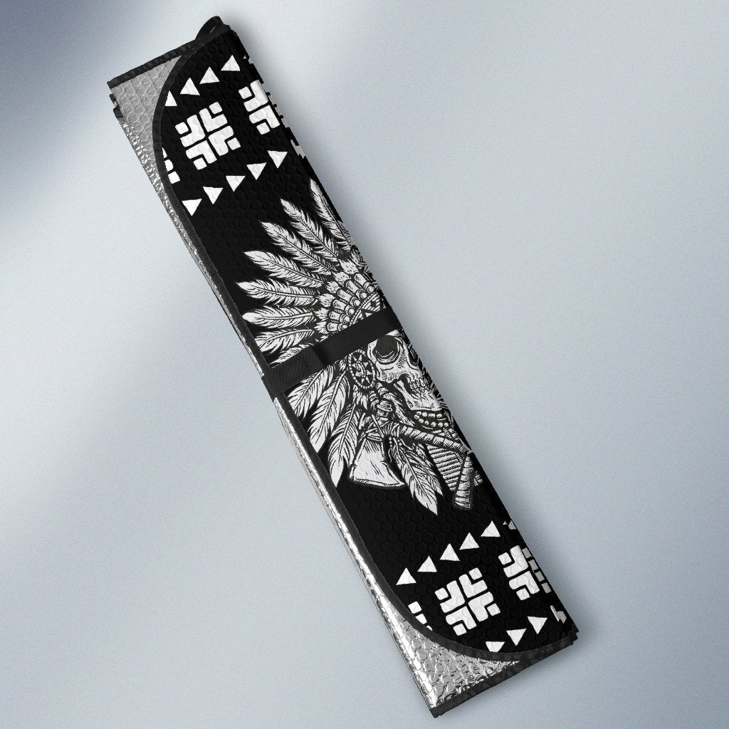 Native American Indian Skull Car Sun Shade-JorJune