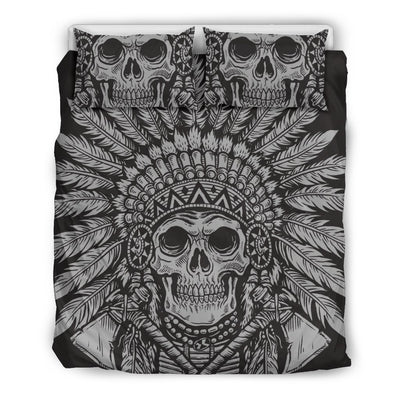 Native American Indian Skull Duvet Cover Bedding Set