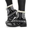 Native American Indian Skull Faux Fur Leather Boots