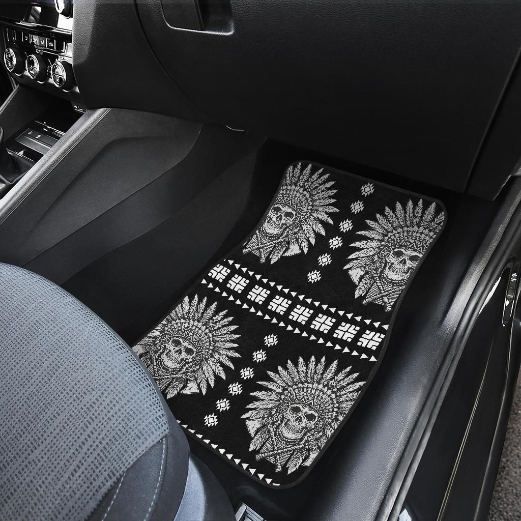 Native American Indian Skull Front and Back Car Floor Mats