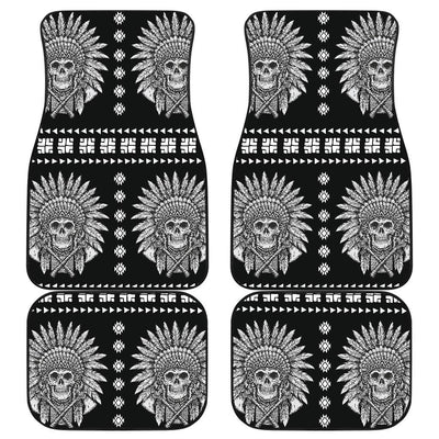 Native American Indian Skull Front and Back Car Floor Mats