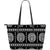 Native American Indian Skull Large Leather Tote Bag