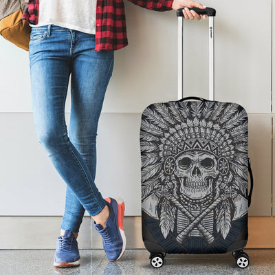 Native American Indian Skull Luggage Cover Protector