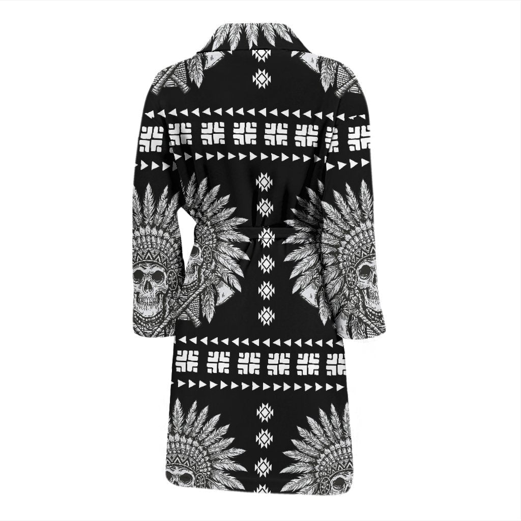 Native American Indian Skull Men Bath Robe