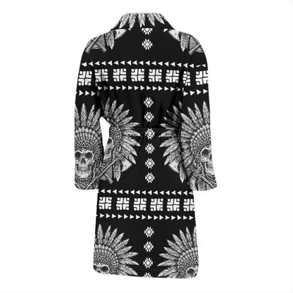 Native American Indian Skull Men Bath Robe