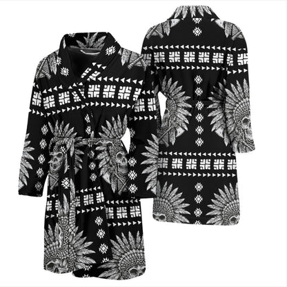 Native American Indian Skull Men Bath Robe