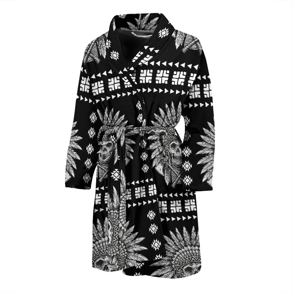 Native American Indian Skull Men Bath Robe
