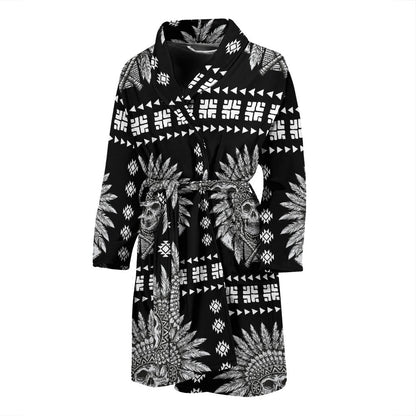 Native American Indian Skull Men Bath Robe
