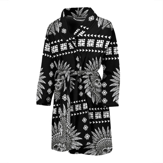 Native American Indian Skull Men Bath Robe