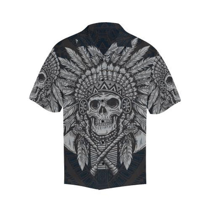 Native American Indian Skull Men Hawaiian Shirt