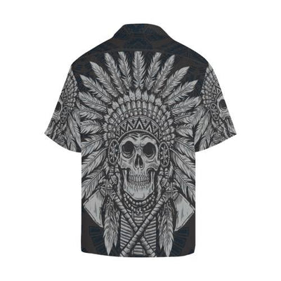 Native American Indian Skull Men Hawaiian Shirt