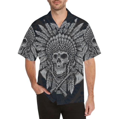 Native American Indian Skull Men Hawaiian Shirt