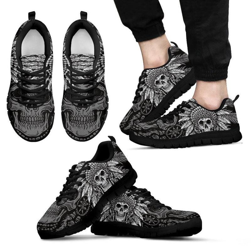 Native American Indian Skull Men Sneakers