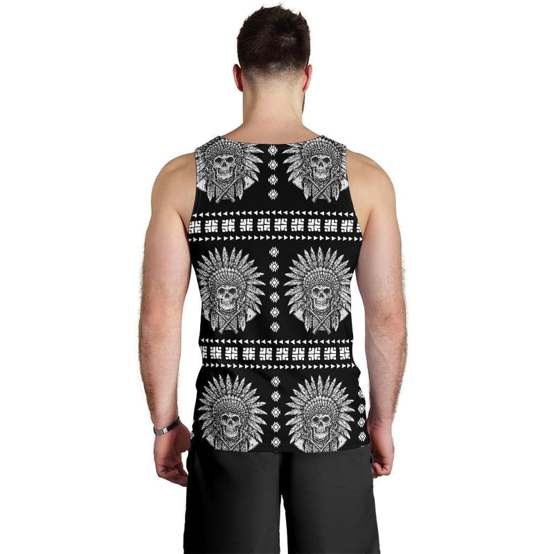 Native American Indian Skull Men Tank Top