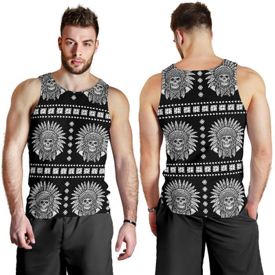 Native American Indian Skull Men Tank Top