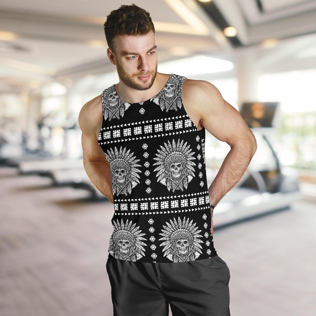 Native American Indian Skull Men Tank Top