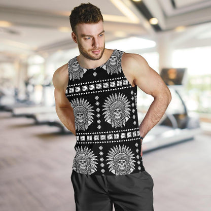 Native American Indian Skull Men Tank Top