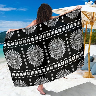 Native American Indian Skull Sarong Pareo Wrap