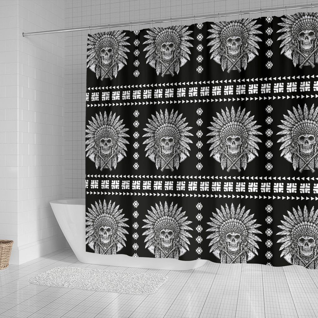 Native American Indian Skull Shower Curtain