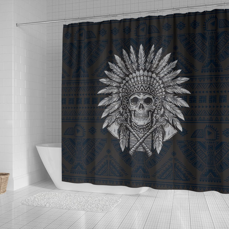 Native American Indian Skull Shower Curtain