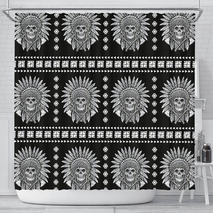 Native American Indian Skull Shower Curtain