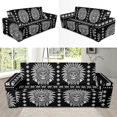 Native American Indian Skull Sofa Slipcover-JORJUNE.COM