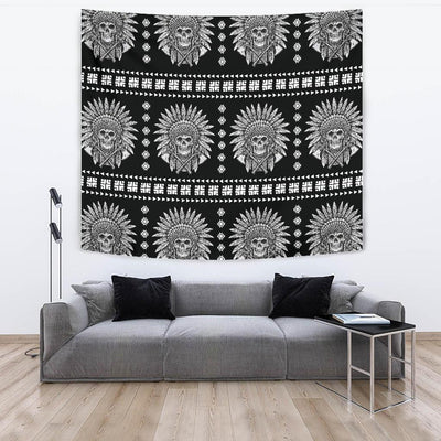 Native American Indian Skull Tapestry