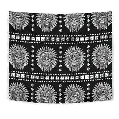 Native American Indian Skull Tapestry