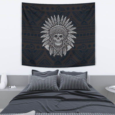 Native American Indian Skull Wall Tapestry