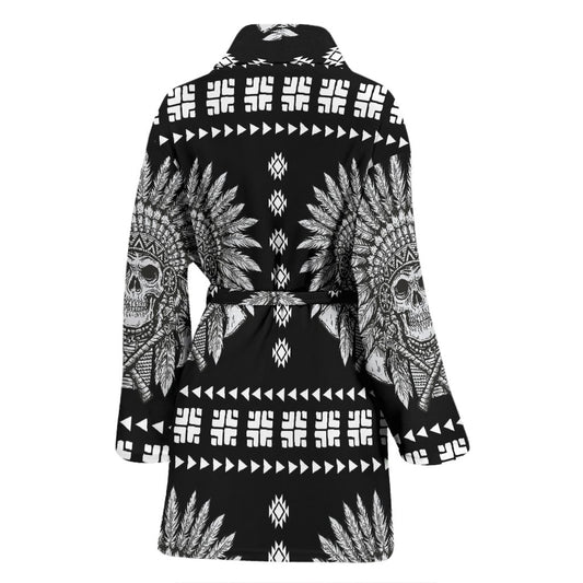 Native American Indian Skull Women Bath Robe