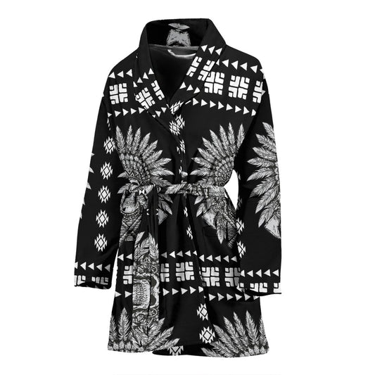 Native American Indian Skull Women Bath Robe