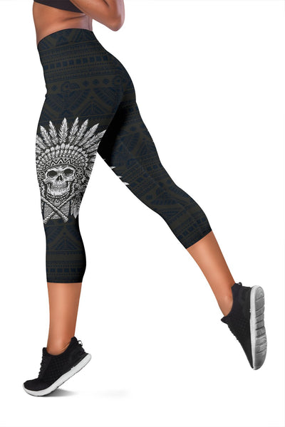 Native American Indian Skull Women Capris