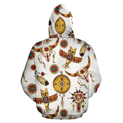 Native American Symbol Pattern All Over Zip Up Hoodie