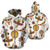 Native American Symbol Pattern All Over Zip Up Hoodie