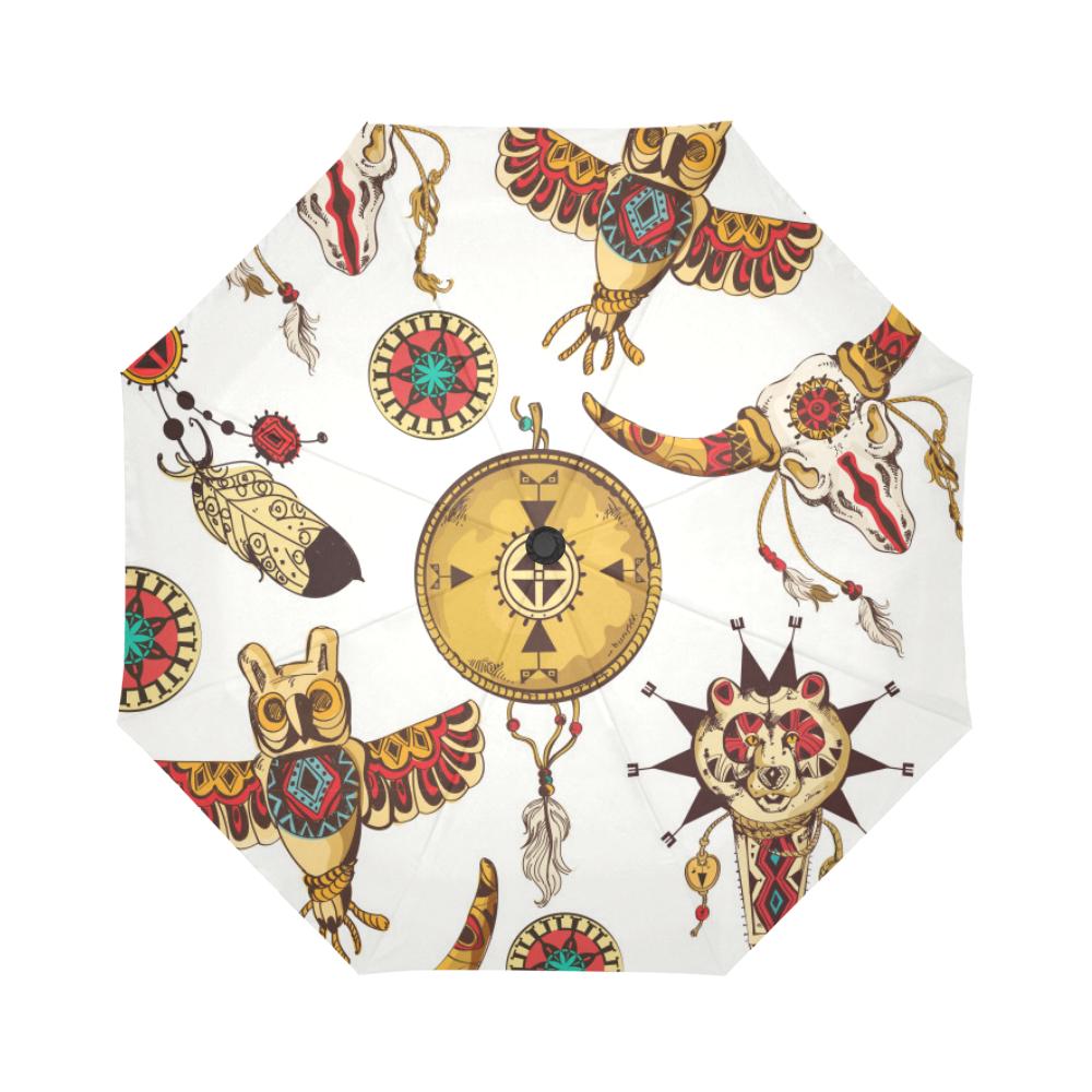 Native American Symbol Pattern Automatic Foldable Umbrella