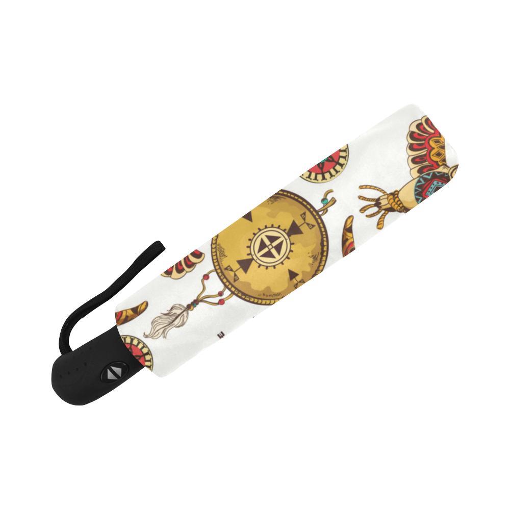 Native American Symbol Pattern Automatic Foldable Umbrella