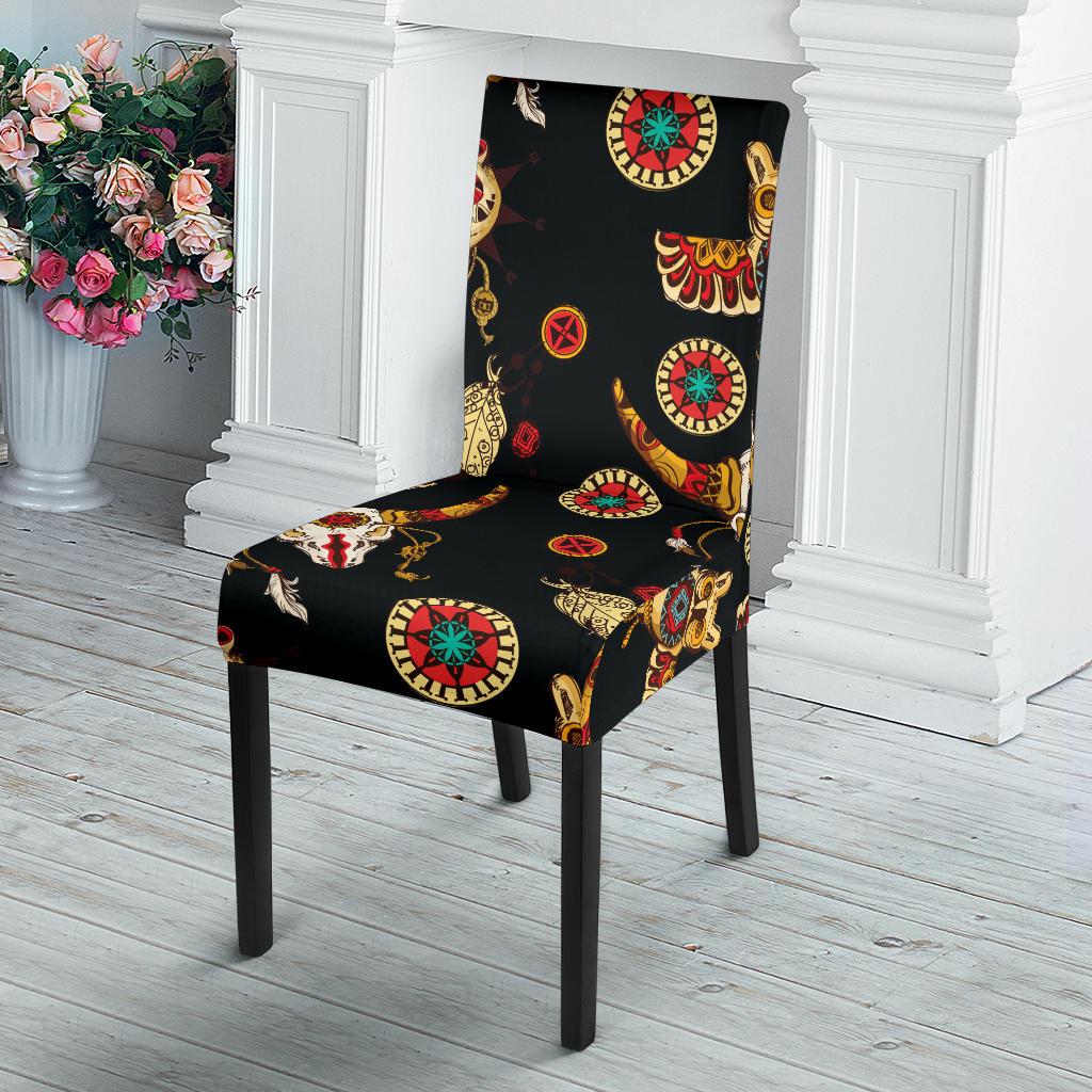 Native American Symbol Pattern Dining Chair Slipcover-JORJUNE.COM