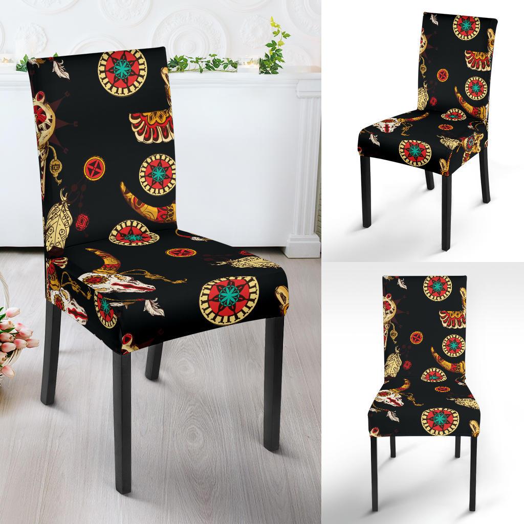 Native American Symbol Pattern Dining Chair Slipcover-JORJUNE.COM