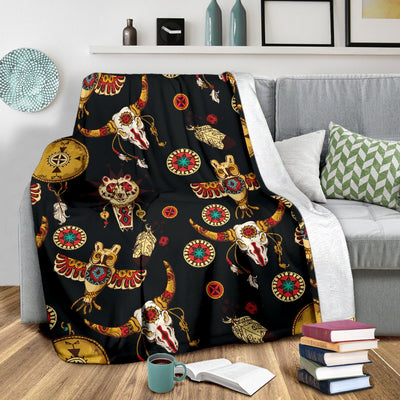 Native American Symbol Pattern Fleece Blanket