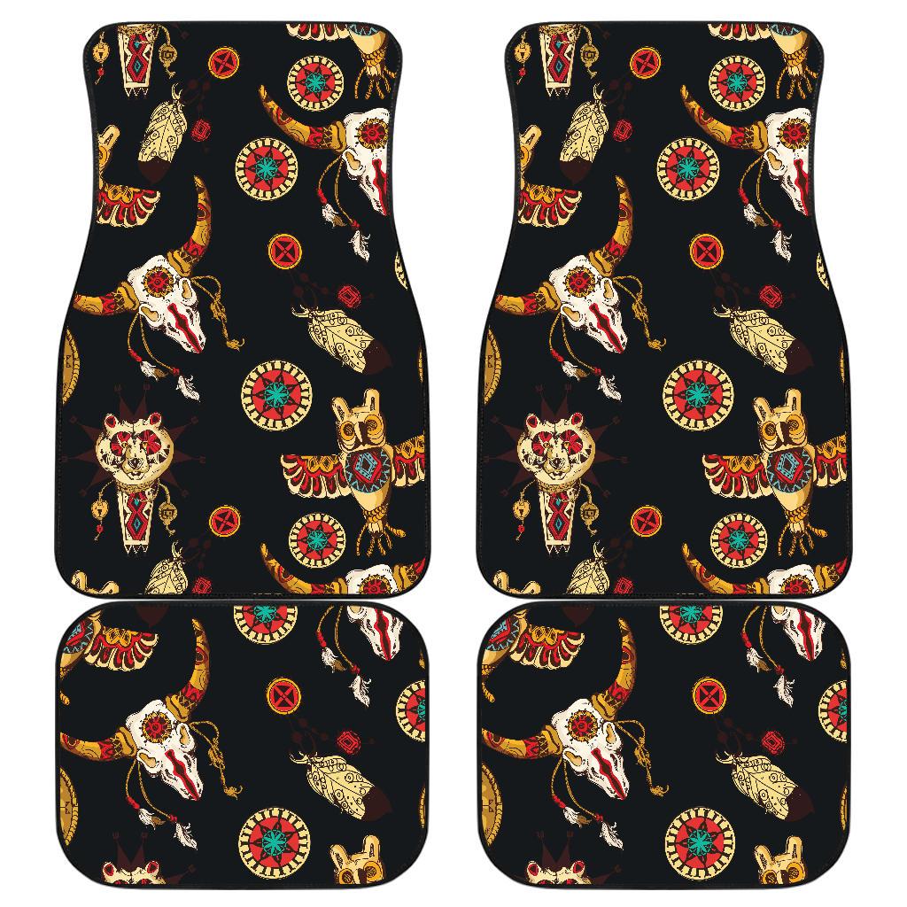 Native American Symbol Pattern Front and Back Car Floor Mats
