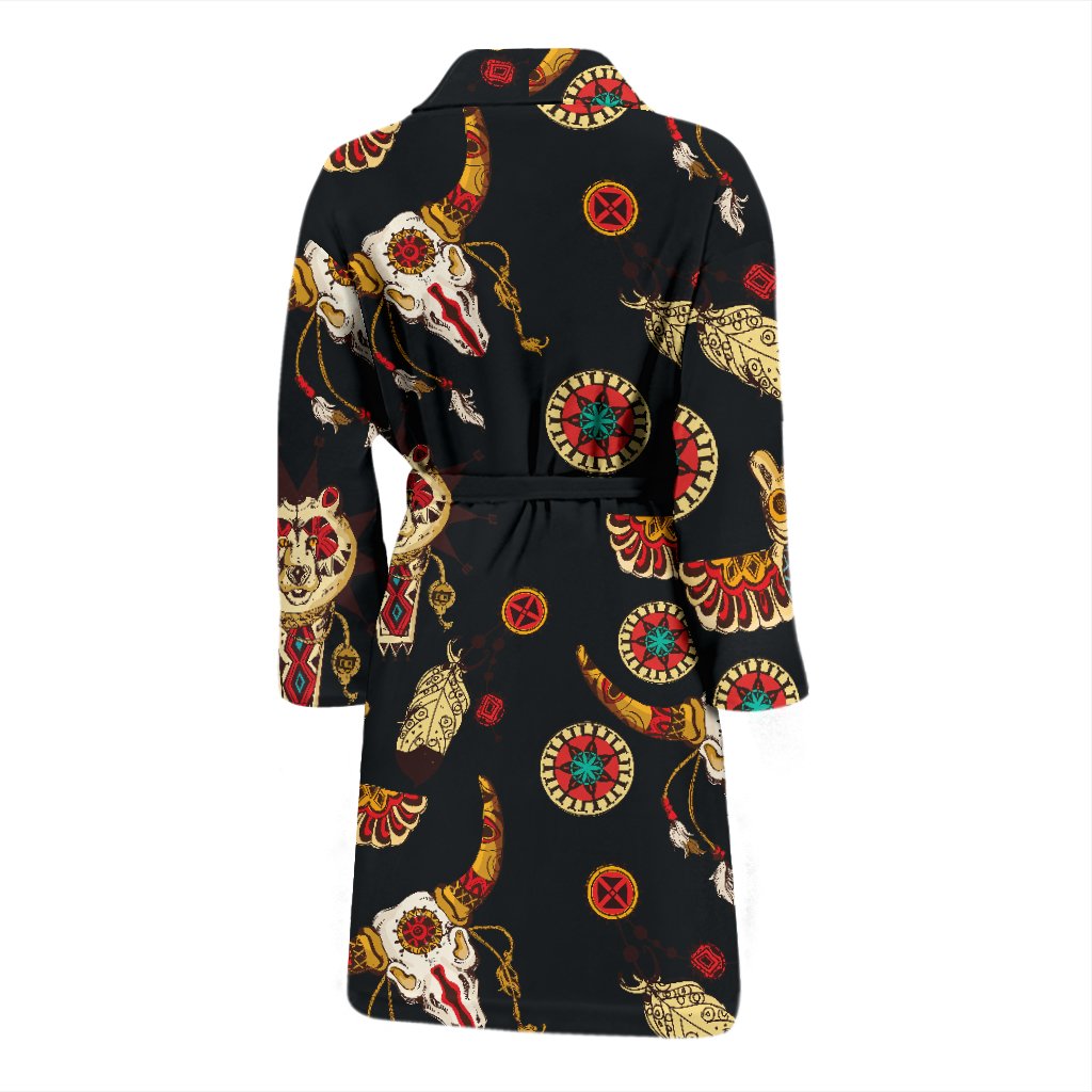 Native American Symbol Pattern Men Bath Robe