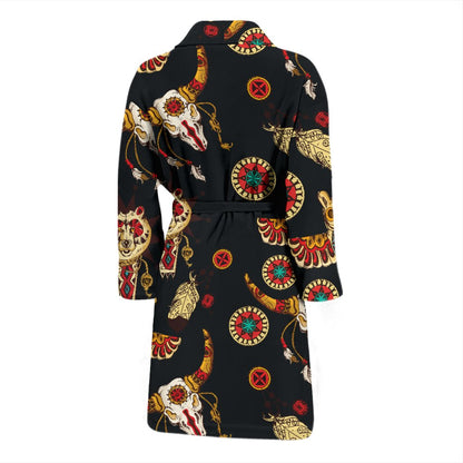 Native American Symbol Pattern Men Bath Robe